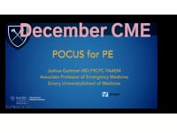 cme December: POCUS and PE with Dr. Joshua Guttman