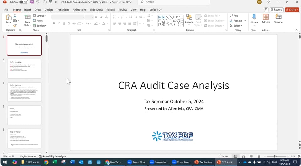 CRA Review & Audit case analysis