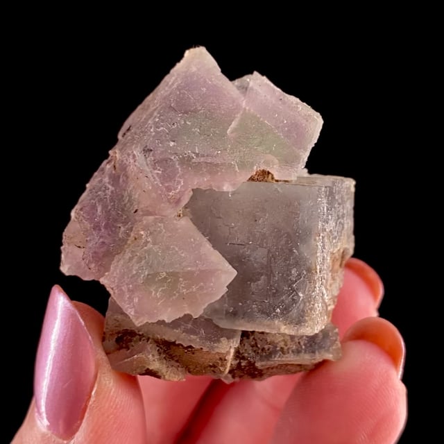 Fluorite (bi-colored octahedrons on cube)