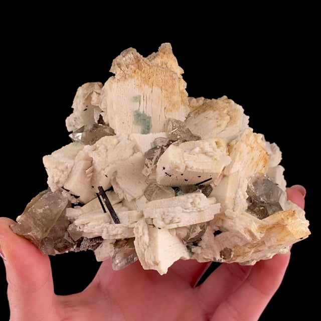 Microcline (''Carlsbad'' twins) with Quartz, Fluorite and Tourmaline