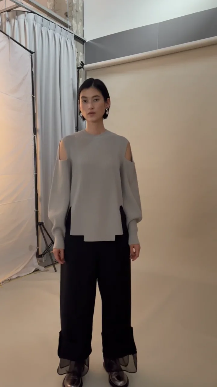 カットソー(長袖/七分) UN3D.   OPEN SHOULDER KT TOP UN3D. OPEN SHOULDER KT TOP