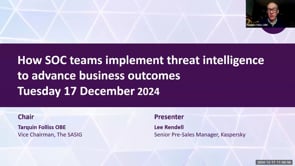 SASIG Webinar - How SOC teams implement threat intelligence to advance business outcomes 2024-12-17 11:00:27