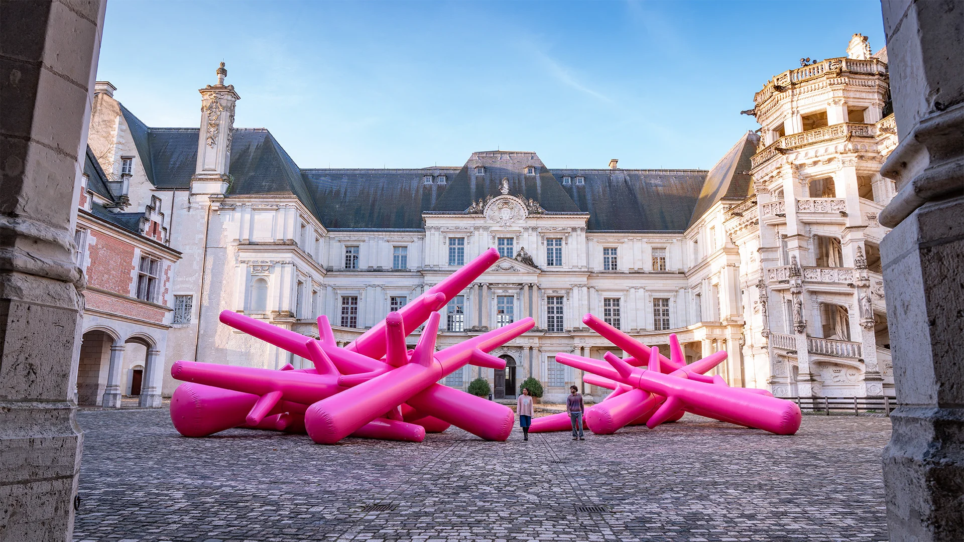hot pink trees and AI wisdom take over historic french château in