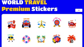 Animated World Travel Stickers, an Emoji Icon by Vectors Market (Thumbnail 5 of 5)