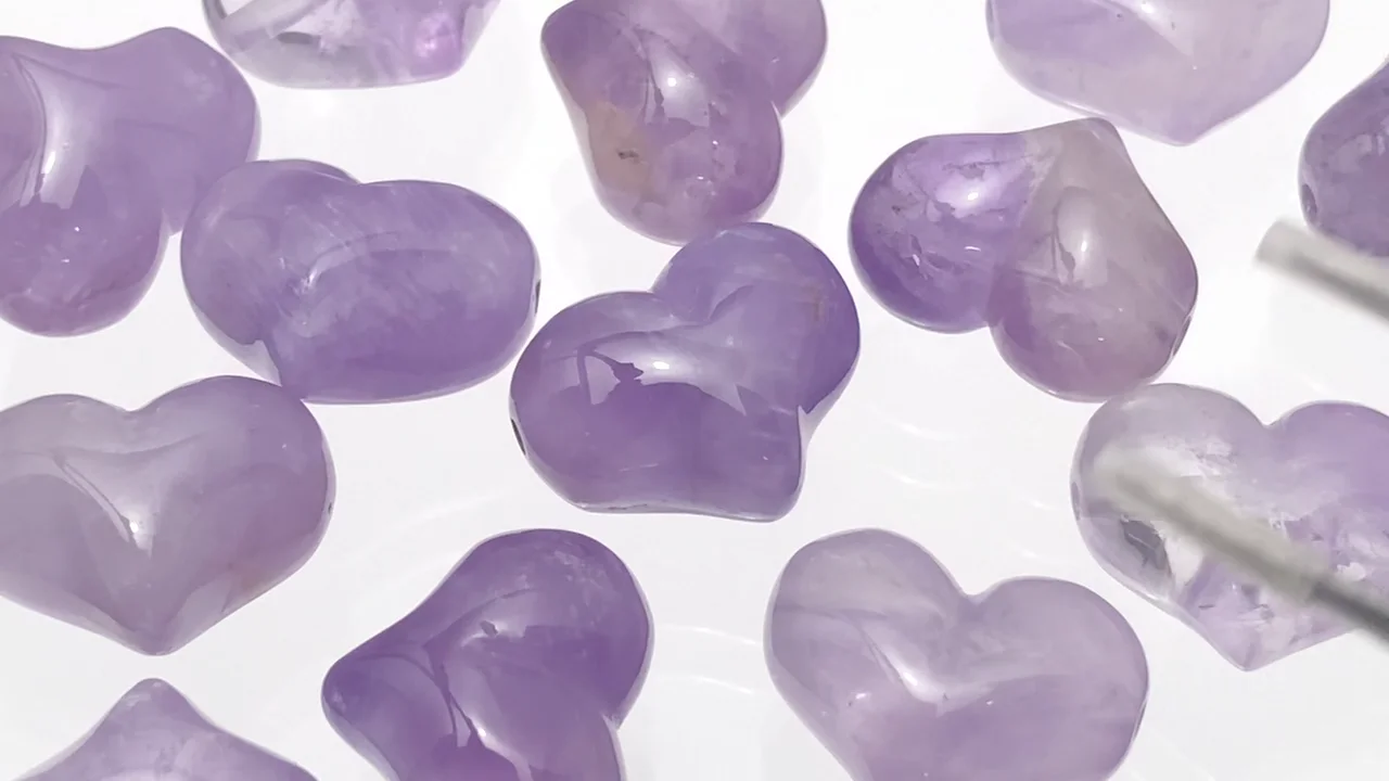 アメジスト ハート14×18mm 【横穴】 3個｜天然石ビーズの卸問屋・通販