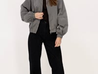 Gray bomber jacket