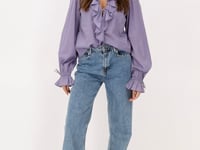Purple blouse with ruffles and bows