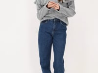 Gray sweater with ruffles