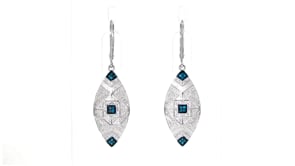 .30 ct. t.w. White and Blue Diamond Marquise-Shaped Drop Earrings in Sterling Silver