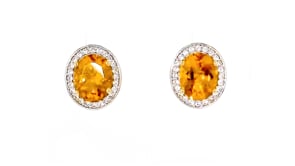 4.50 ct. t.w. Citrine and .60 ct. t.w. White Topaz Earrings in 18kt Gold Over Sterling