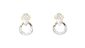 .40 ct. t.w. Diamond Navette Doorknocker Earrings in 14kt Yellow Gold