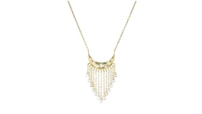 Italian .50 ct. t.w. CZ Moon Drop Necklace in 18kt Gold Over Sterling
