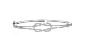 .95 ct. t.w. Diamond Knot Bangle Bracelet in Sterling Silver