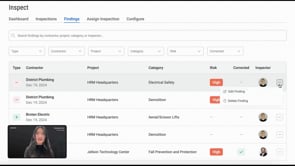 Inspection Findings: Address critical safety observations
