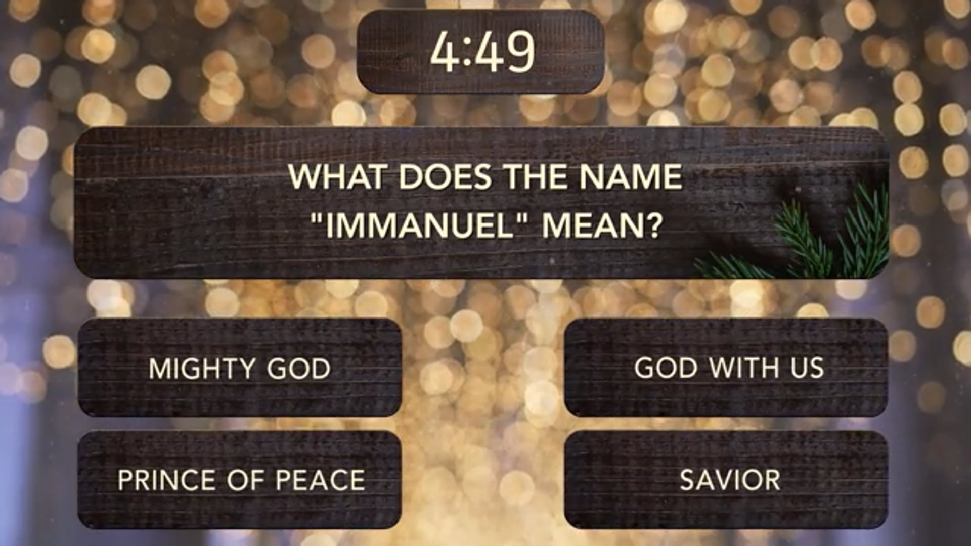 Christmas Bible Trivia Countdown 5
