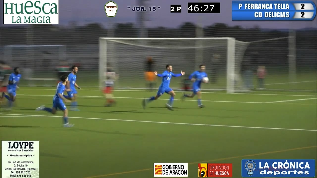 (RESUMEN Y GOLES) Peña Ferranca Tella 3-2 CD Delicias / Jor. 15 - Preferente Gr 1