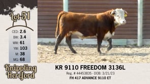 Lot #51 - KR 9110 FREEDOM 3136L