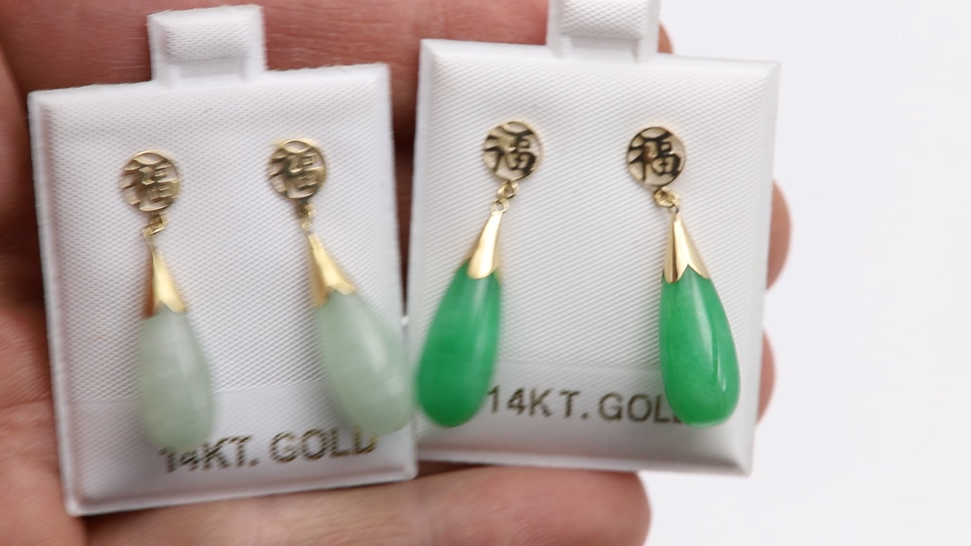 Orecchini a forma di diamante - Orecchini verde smeraldo e oro - Gioielli leggeri - Orecchini in oro e verde con pendente a goccia in zirconia - Italia