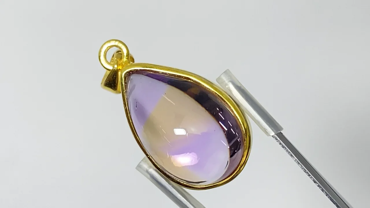 動画】【1点もの】宝石質アメトリンAAA ペンダントトップ 18KGP製 NO