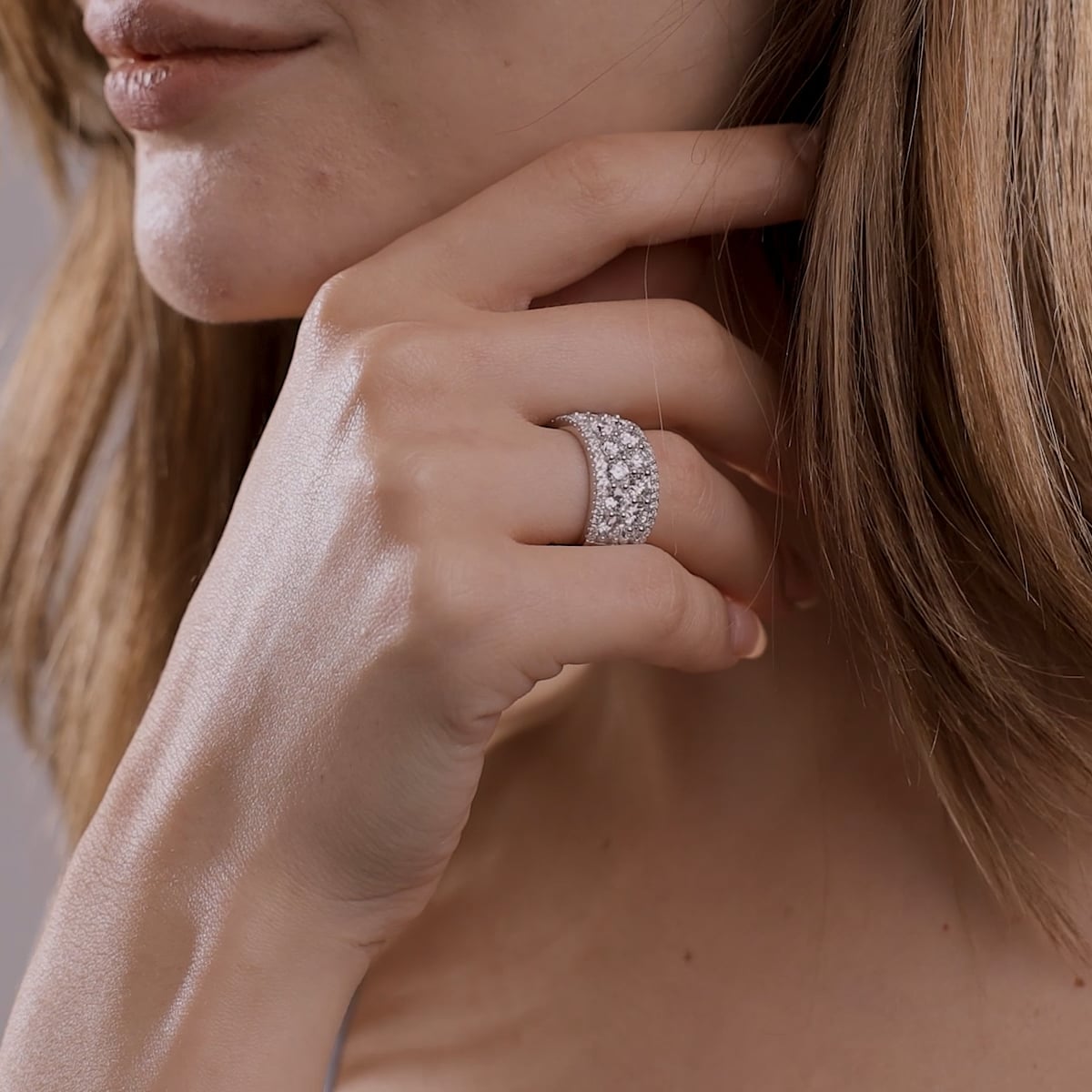 product video 2 for 3 ctw Round Lab Grown Diamond Multi Row Fashion Band
