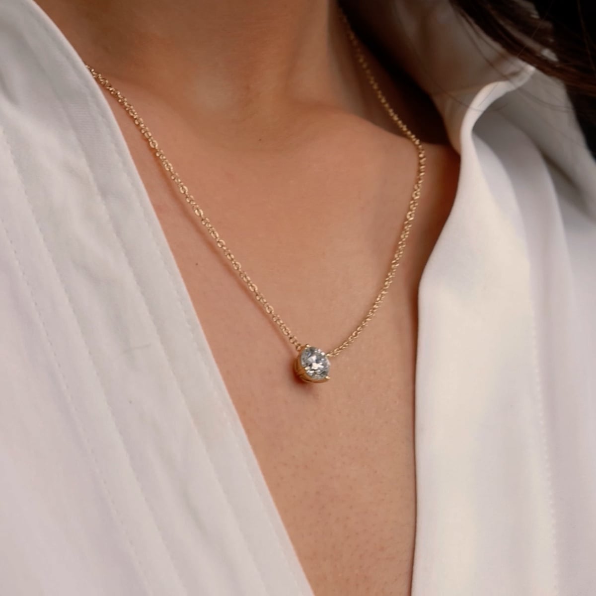 product video 2 for 3 ctw Round Lab Grown Diamond Solitaire Pendant
