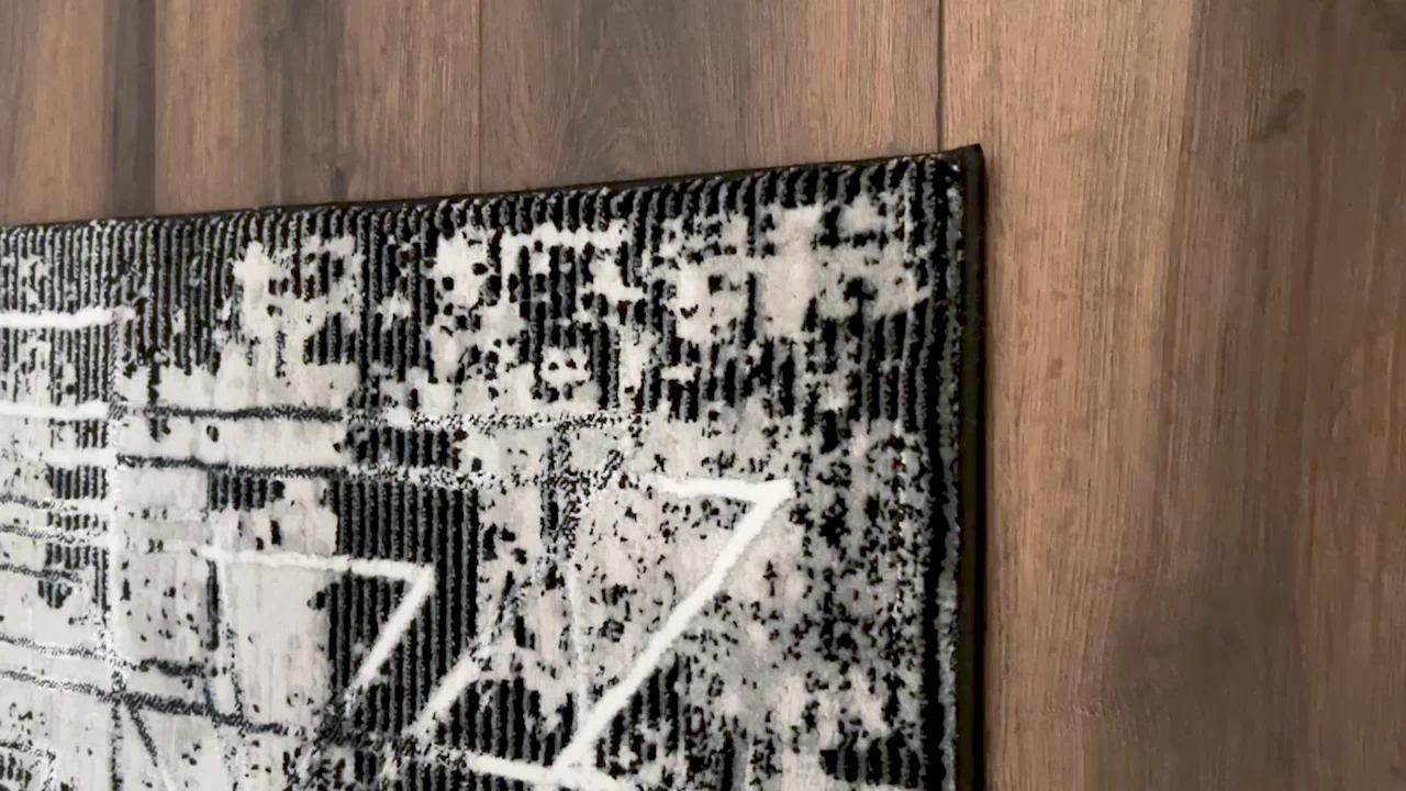 Sesia Grey Black 2'X 3' Rug | Designer Rugs | By Lavin Rugs