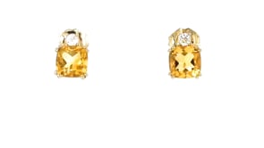 2.40 ct. t.w. Citrine Earrings with White Topaz in 14kt Yellow Gold