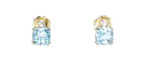 2.40 ct. t.w. Sky Blue Topaz Earrings with White Topaz in 14kt Yellow Gold
