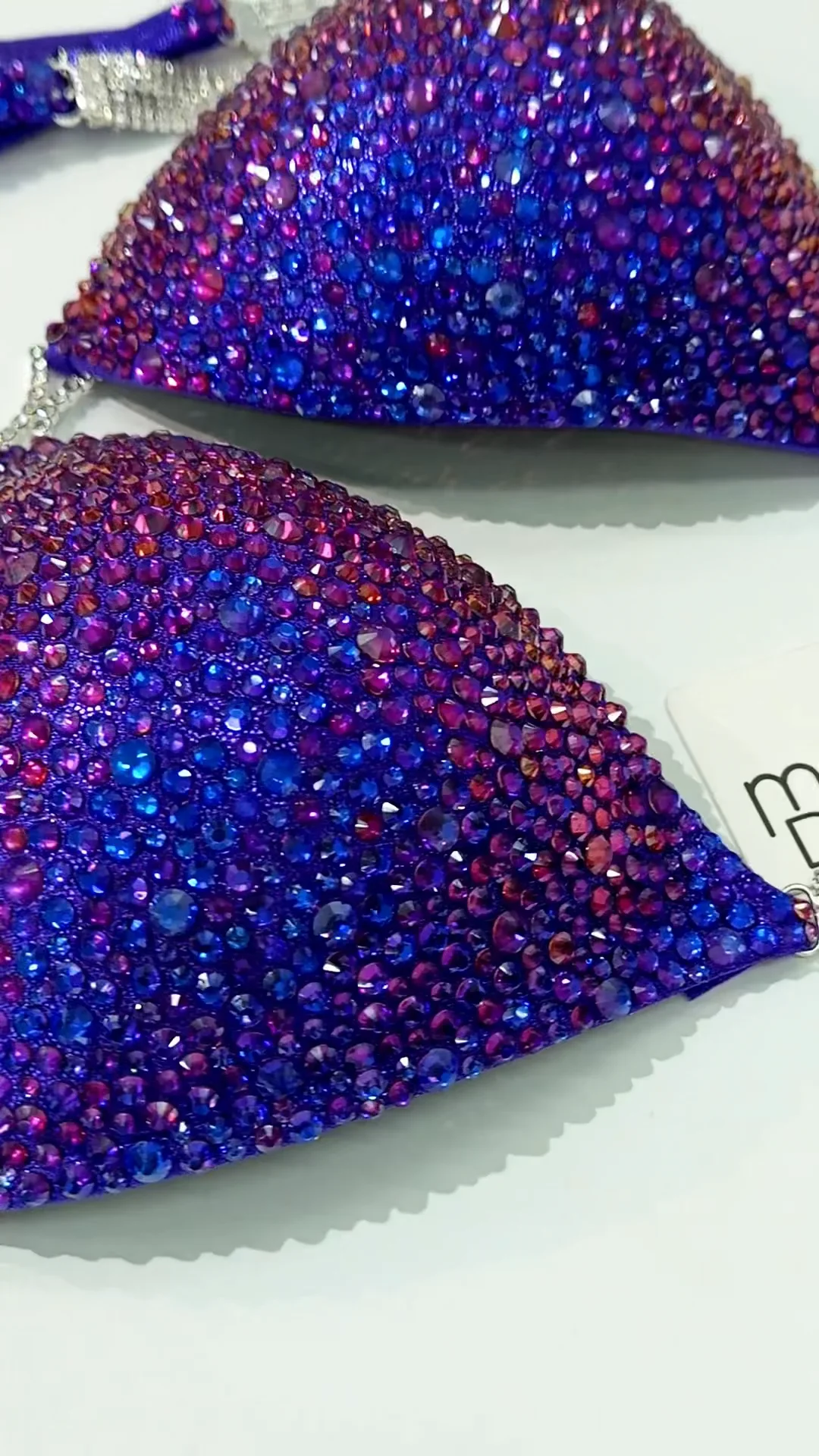 Competition Bikini With Changeable Purple Crystals