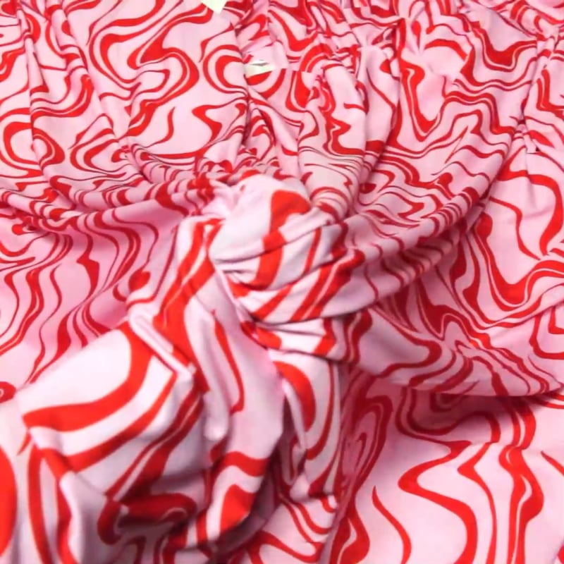 Vidéo: Tissu maillot de bain - Ondulation psychédélique ton rose