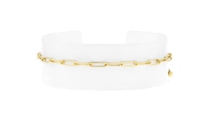 18kt Gold Vermeil Paper Clip Link Bolo Bracelet