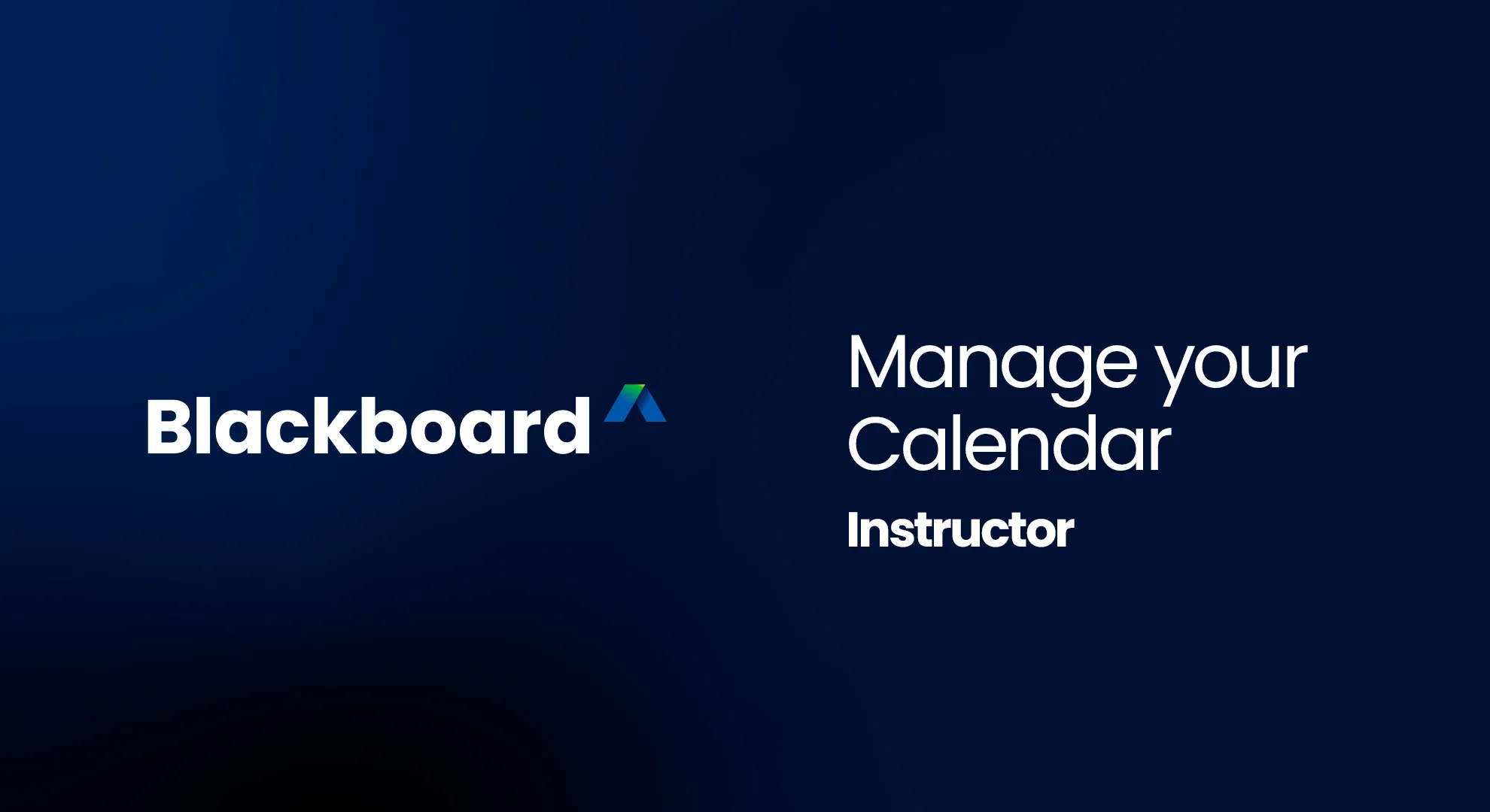 Manage your Calendar in Blackboard - Instructors