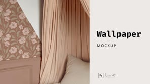 Vintage Bedroom Wallpaper Mockup, a Household Mockup by LinnestCreative (Thumbnail 5 of 5)