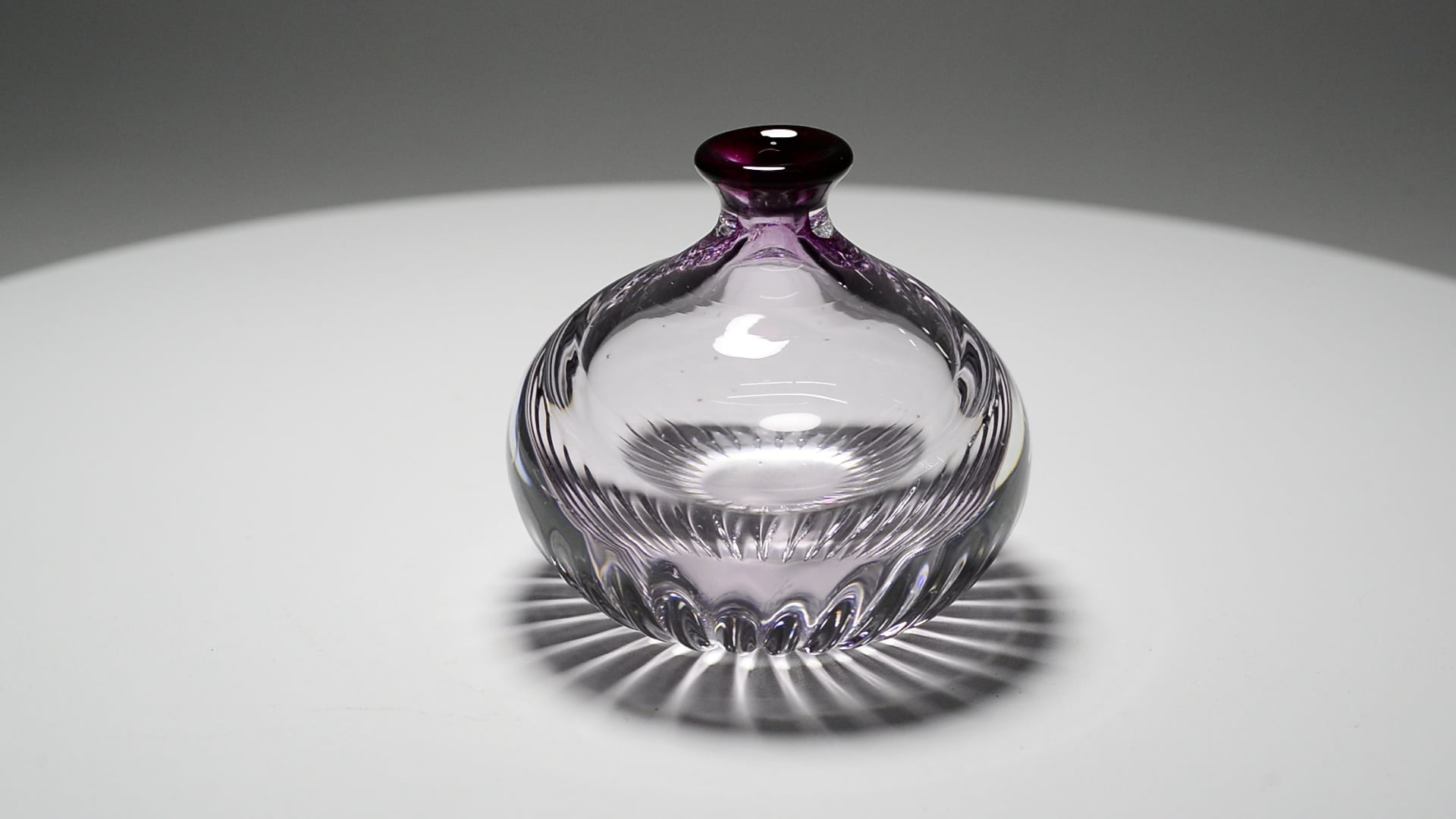 Eva Englund for Orrefors Pink Sommerso Bud Vase, Scandinavian