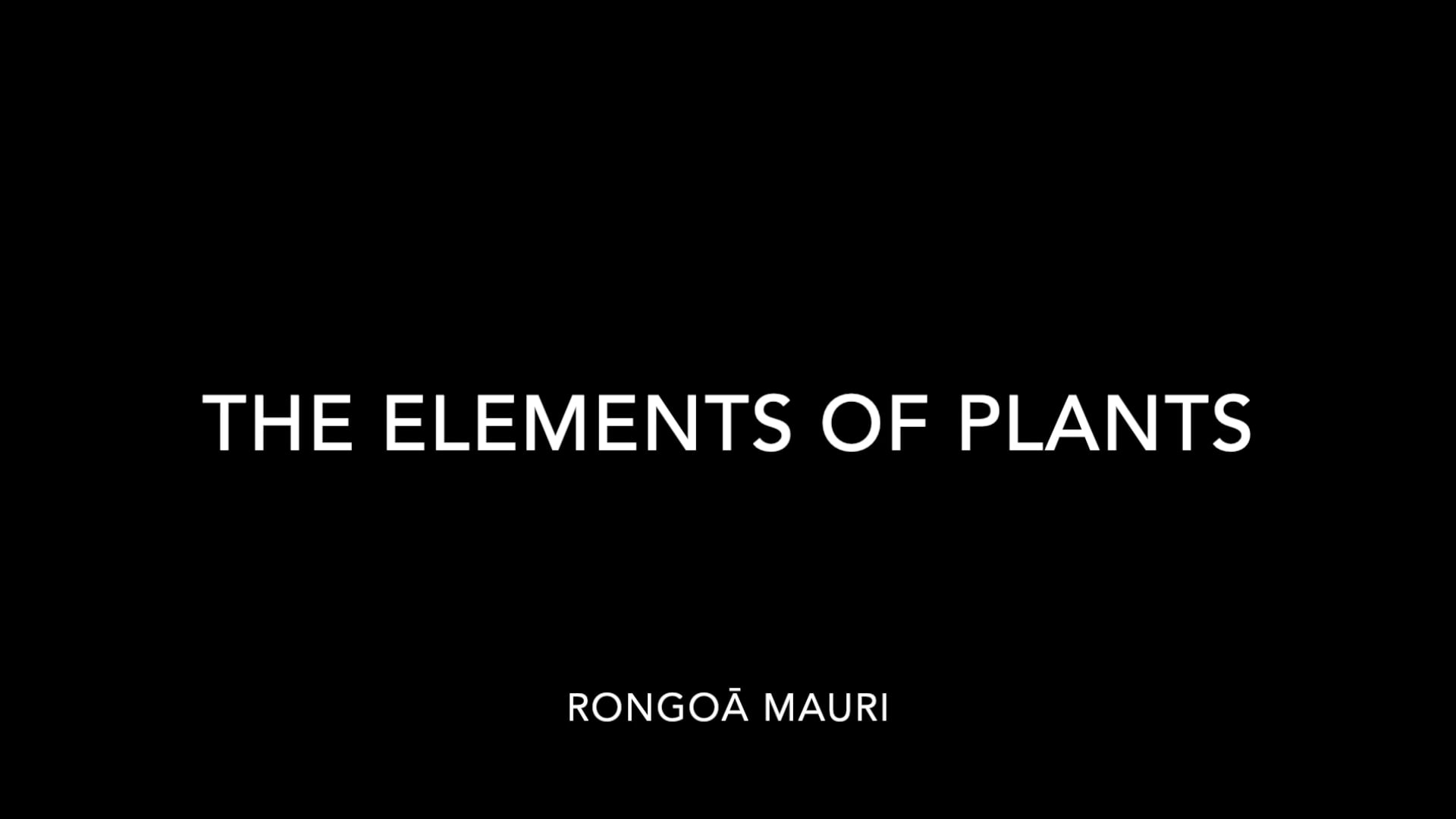 The Elements of Plants