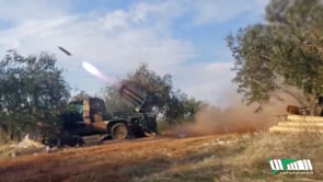 استهداف مواقع قوات النظام في جبل زين العابدين في ريف حماة بواسطة راجمات الصواريخ