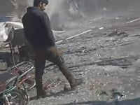 قصف مدينة دارة عزة في ريف حلب الغربي بواسطة الطيران الحربي