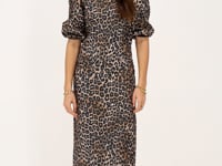 Panther print maxi dress with puff sleeves | My Jewellery