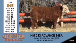 Lot #848 - HM 033 ADVANCE 848A