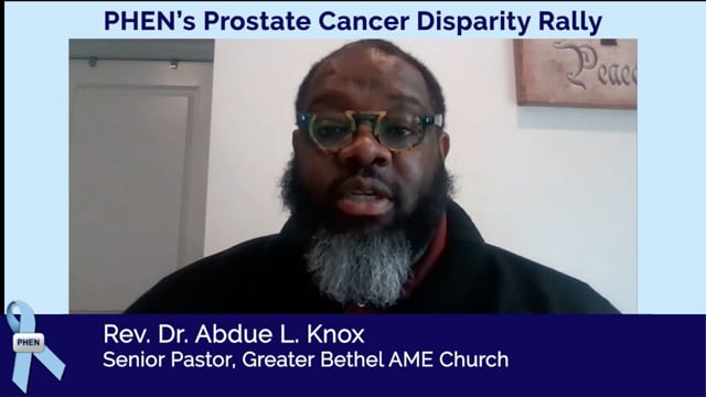 Early detection screening is vital in the fight against prostate cancer, explains Rev. Dr. Abdue L. Knox