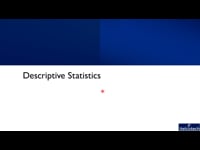 Descriptive Statistics : Central Tendency