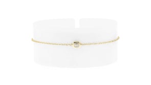 .20 Carat Bezel-Set Emerald-Cut Lab-Grown Diamond Solitaire Bracelet in 14kt Yellow Gold