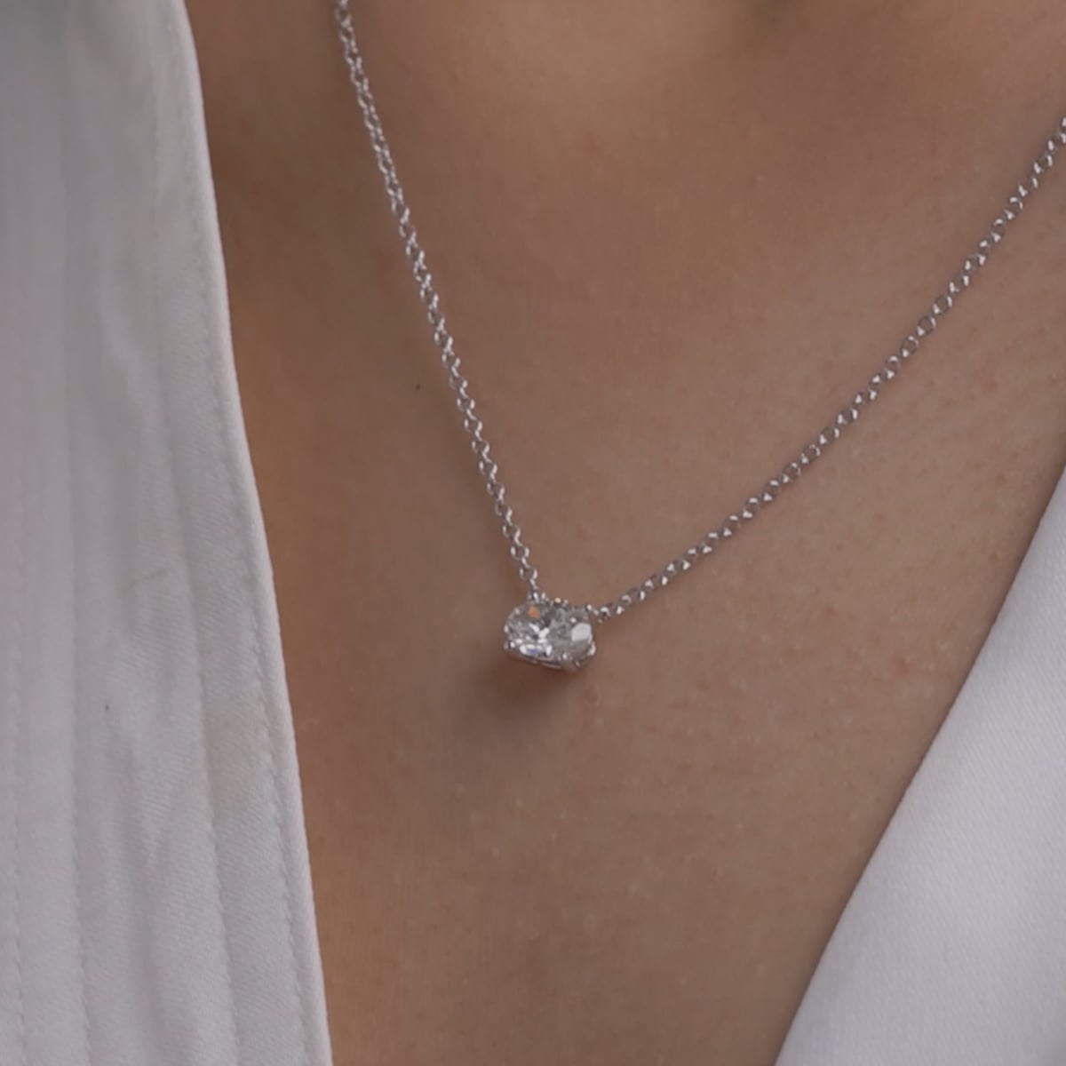 product video 2 for 1/2 ctw Oval Lab Grown Diamond Solitaire Pendant
