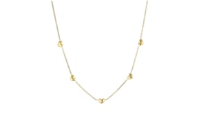 Italian 18kt Gold Vermeil Mini Heart Station Necklace