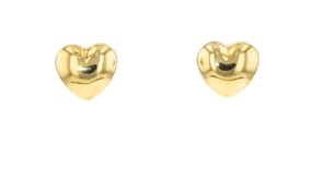 Italian 18kt Gold Vermeil Puffed Heart Earrings