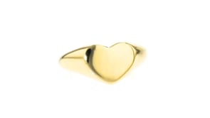 18kt Gold Vermeil Personalized Heart Signet Ring