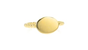 18kt Gold Vermeil Personalized Beaded Oval Ring