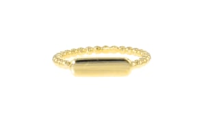 18kt Gold Vermeil Personalized Beaded Bar Ring