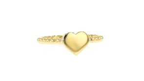 18kt Gold Vermeil Personalized Beaded Heart Ring