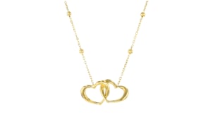 Italian 18kt Gold Vermeil Double-Heart Necklace